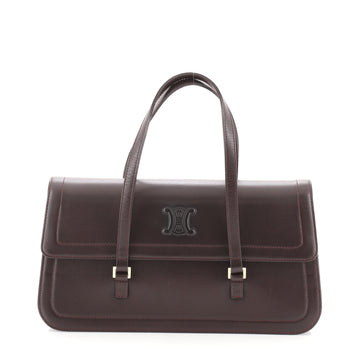 Celine Vintage Flap Satchel Embossed Leather Medium