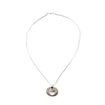 Christian Dior Logo Charms Pendant Necklace Metal