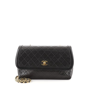 Chanel Vintage CC Chain Flap Bag Quilted Lambskin Large