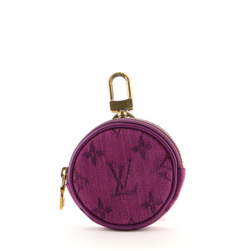 Louis Vuitton Round Bag Charm and Key Holder Monogram Denim