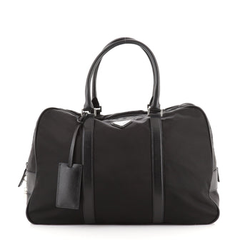 Prada Convertible Zip Around Briefcase Tessuto with Saffiano Leather Large