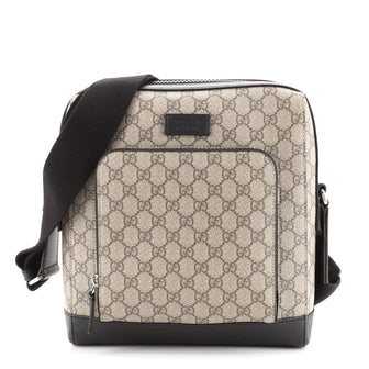 Gucci Front Pocket Zip Messenger Bag GG Coated Canvas Medium