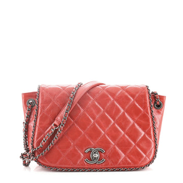 Chanel Chain Around Accordion Flap Bag Quilted Leather Small