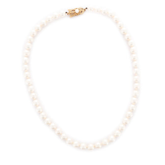 Mikimoto Cultured Pearl Choker Necklace Pearl with 18K Yellow Gold 7.0MM
