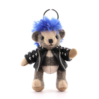 Burberry Punk Thomas The Bear Keychain Cashmere with Studded Leather