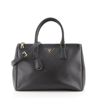 Prada Double Zip Lux Tote Saffiano Leather Medium