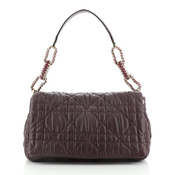 Christian Dior Delidior Chain Shoulder Bag Cannage Quilt Leather Medium