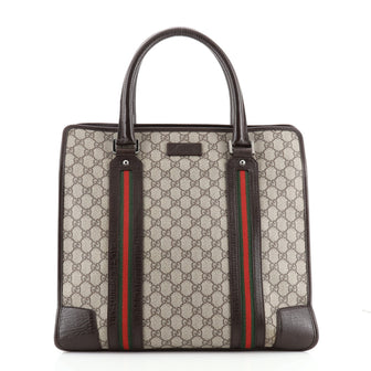 Gucci Web Travel Tote GG Canvas Large