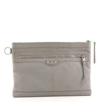 Balenciaga Classic City Clip Pouch Leather Medium