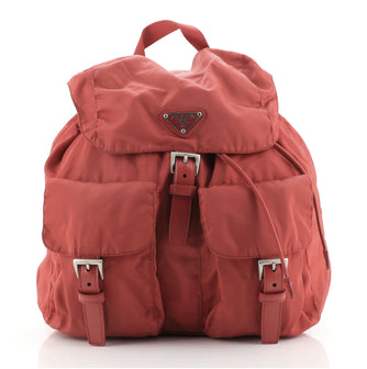 Prada Double Front Pocket Backpack Tessuto Medium
