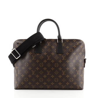 Louis Vuitton Porte-Documents Jour Bag Macassar Monogram Canvas
