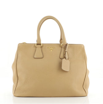 Prada Double Zip Convertible Tote Vitello Daino Large