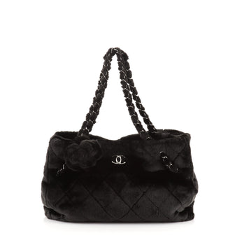 Chanel Camellia Fantasy Tote Faux Fur Large