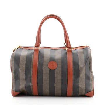 Fendi Vintage Boston Bag Pequin Coated Canvas XL