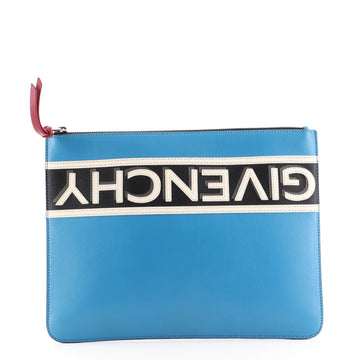 Givenchy Reverse Logo Zip Pouch Leather Large