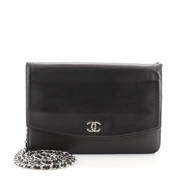 Chanel Sevruga Wallet on Chain Caviar