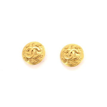 Chanel Vintage Round CC Clip-On Earrings Metal