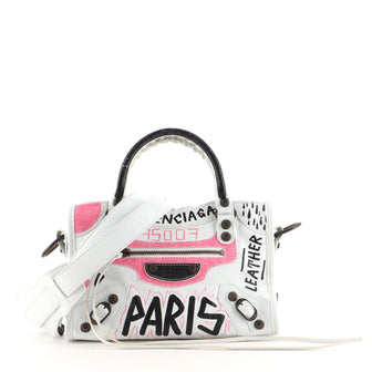 Balenciaga City Graffiti Classic Studs Bag Leather Mini