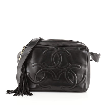 Chanel Vintage Triple CC Camera Shoulder Bag Lambskin Medium