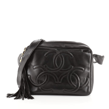 Chanel Vintage Triple CC Camera Shoulder Bag Lambskin Medium