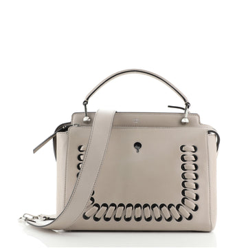Fendi DotCom Convertible Satchel Whipstitch Leather Medium