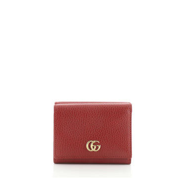 Gucci Petite GG Marmont Trifold Wallet Leather Compact
