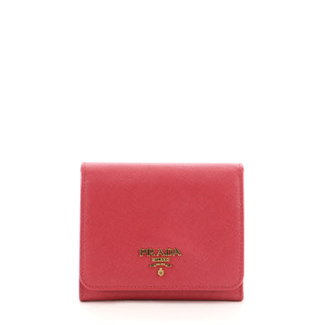 Prada Trifold Compact Wallet Saffiano Leather