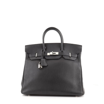 Hermes HAC Birkin Bag Black Togo with Palladium Hardware 32