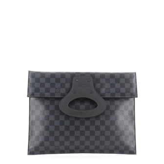 Louis Vuitton Fold Over Portfolio Handbag Damier Cobalt