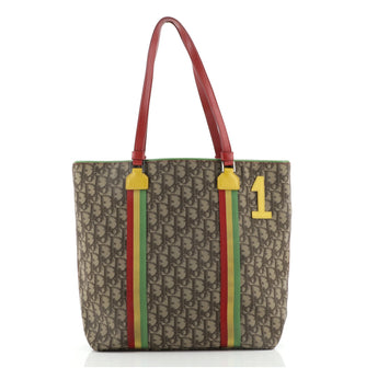 Christian Dior Vintage Rasta Tote Diorissimo Canvas Medium