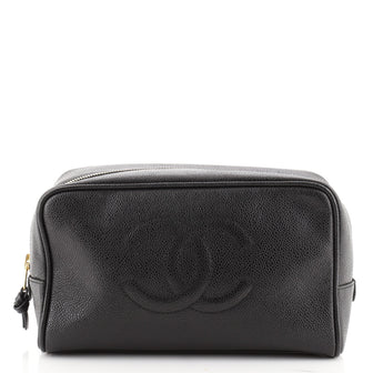 Chanel Vintage Timeless Cosmetic Pouch Caviar Medium