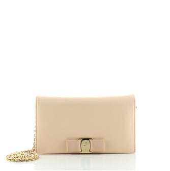 Salvatore Ferragamo Miss Vara Chain Wallet Saffiano Leather