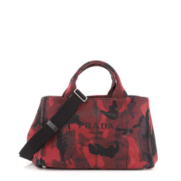 Prada Canapa Convertible Tote Printed Canvas Large