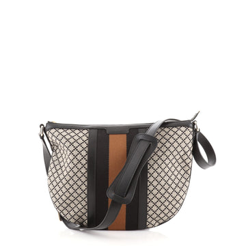 Gucci Vintage Web Saddle Messenger Bag Diamante Canvas Medium