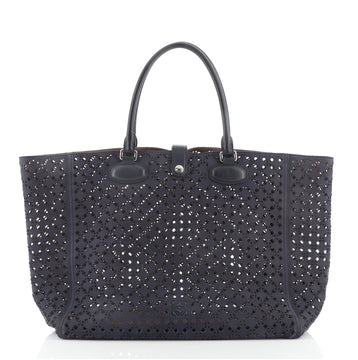 Loewe Leo Shopper Tote Laser Cut Suede Large