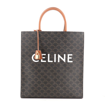 Celine Vertical Cabas Tote Triomphe Coated Canvas Large