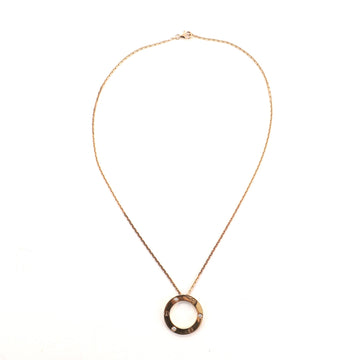 Cartier 3 Diamonds Love Pendant Necklace 18K Rose Gold and Diamonds