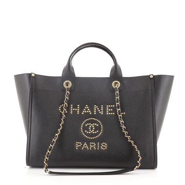 Chanel Deauville Tote Studded Caviar Medium