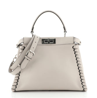 Fendi Peekaboo Bag Whipstitch Leather Regular