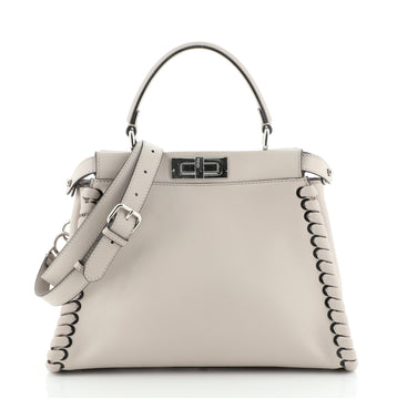 Fendi Peekaboo Bag Whipstitch Leather Regular