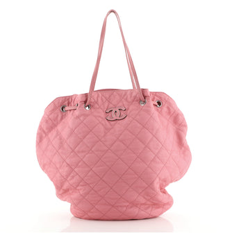 Chanel Cocomark Drawstring Tote Quilted Caviar