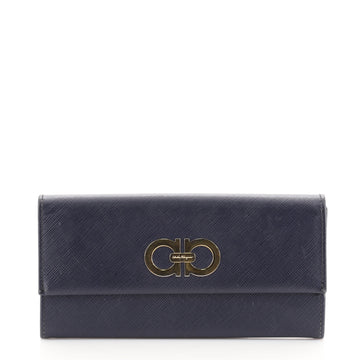 Salvatore Ferragamo Gancini Flap Wallet Saffiano Leather