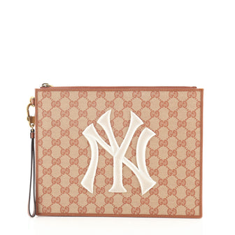 Gucci MLB Zip Pouch GG Canvas With Applique Medium
