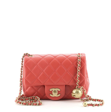 Chanel Pearl Crush Square Flap Bag Quilted Lambskin Mini