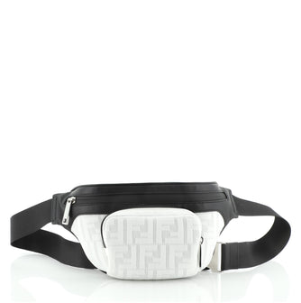 Fendi Front Pocket Waist Bag Zucca Jacquard Mesh with Leather