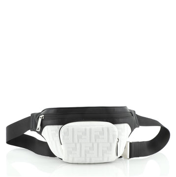 Fendi Front Pocket Waist Bag Zucca Jacquard Mesh with Leather