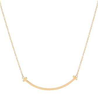Tiffany & Co. T Smile Pendant Necklace 18K Rose Gold Small
