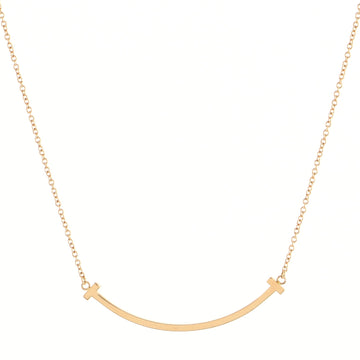 Tiffany & Co. T Smile Pendant Necklace 18K Rose Gold Small