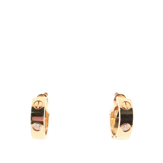 Cartier Love Hoop Earrings 18K Rose Gold with Diamonds