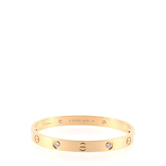 Cartier Love 4 Diamonds Bracelet 18K Rose Gold with Diamonds